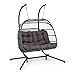 Produktbild Blumfeldt Hängesessel, Hängeschaukel für 2 Personen mit Polyester Sitzkissen Hängesessel mit Gestell, Sicherer & Bequemer Hängestuhl, Hängesitz Rattan-Schaukel, Hängesessel Indoor & Outdoor Wetterfest