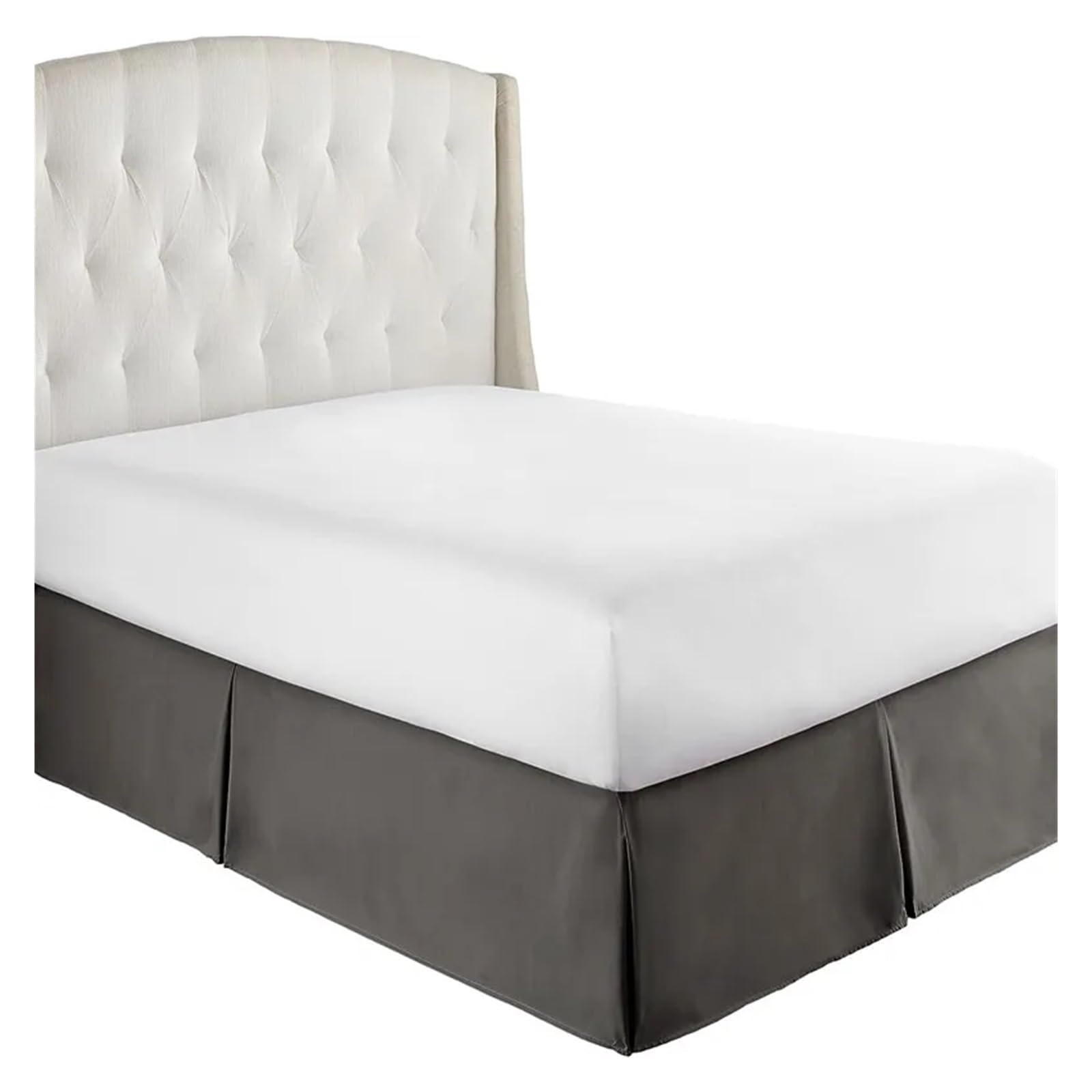 Vestiletto Gonna da letto plissettata su misura con tessuto resistente - Altezza 35 cm (14 pollici) (senza lenzuolo)(DEEP BLUE,160x190x35 cm)
