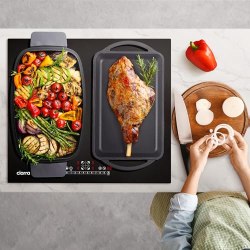 Foto von CIARRA CBBIH4BFF 4 Zonen Einbau Induktionskochfeld mit Zwei Flexzonen Power Booster Touch-Bedienung Kochfeld Induktion 4 Platten 9 Leistungsstufen Induktionskochplatte 60cm 7200W