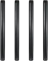 Vista 19 de GeilSpace Tubo de metal negro precortado de 1 x 24 pulgadas, acero industrial que se adapta a tubos y accesorios roscados negros estándar de una