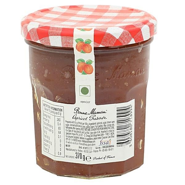 Image of Bonne Maman Apricot Preserve Marmalade Fruit Jam, 13 oz ℮ 370 g