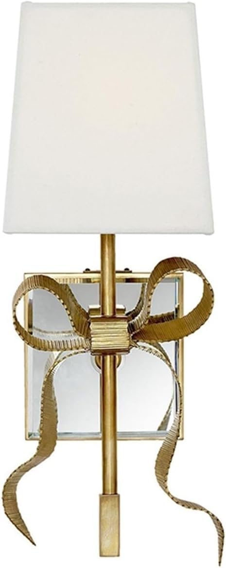 CWCQGH Wall Lights Lamps Copper Bowknot Bedroom Bedside Luxury Living Room Background Light Sconce,White