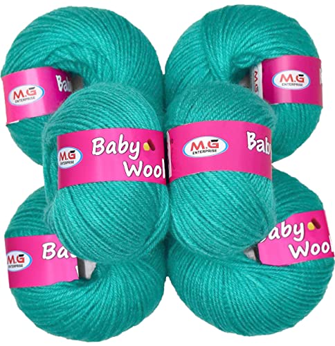 Image of 100% Acrylic Wool Teal (14 pc) Baby Wool Wool Ball Hand Knitting Wool /Art Craft Soft Fingering Crochet Hook Yarn, Needle Knitting Yarn Threa U VWE