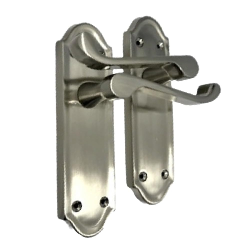 Epsom Door Handle Ashford Satin Nickel Internal Latch Door Handles - Door Handles Internal Sets Satin Nickel Door Handle Set for Internal Doors 170 x 48mm -6 Pairs (Pair of Handles)