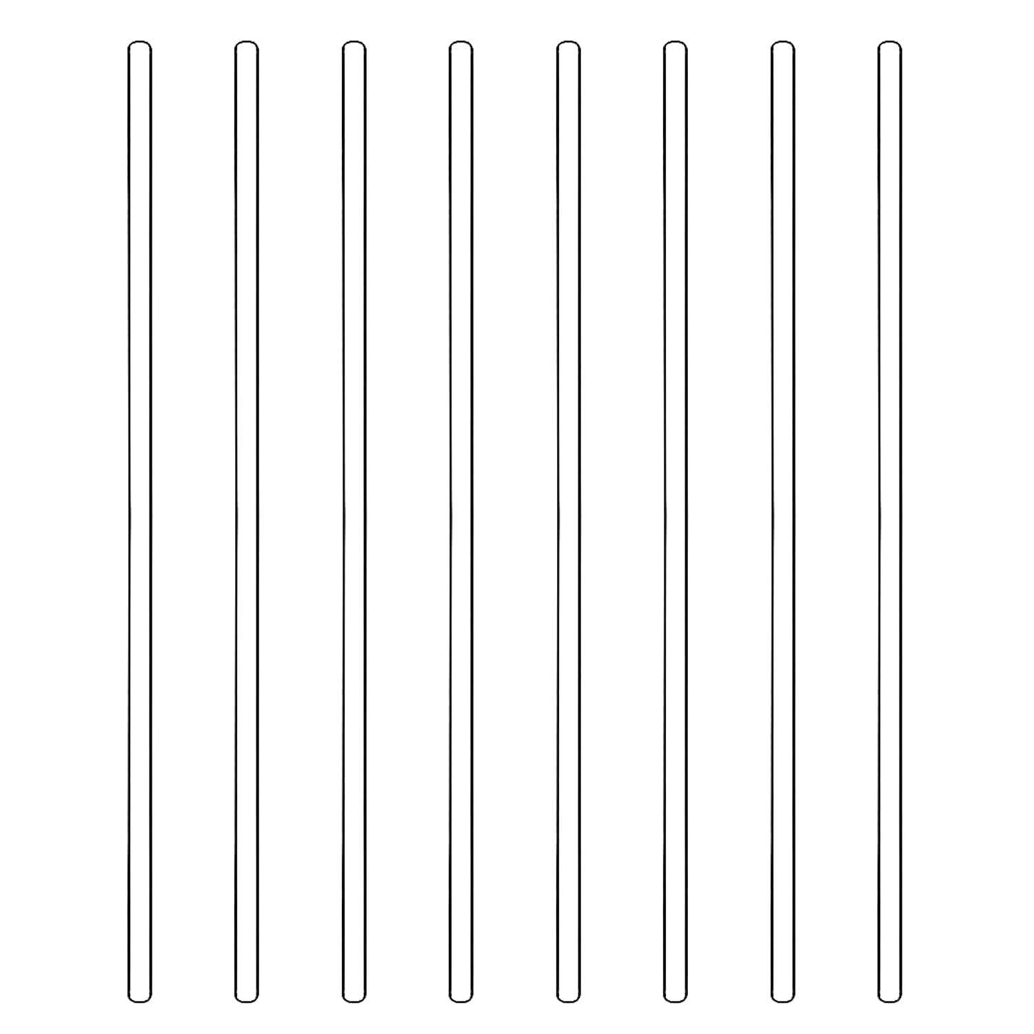 stonylab 8 Pack Glass Stirring Rods, Solid Borosilicate Glass Rods Stirrers Sticks with Rounded Ends for Lab Kitchen, 250 mm Length
