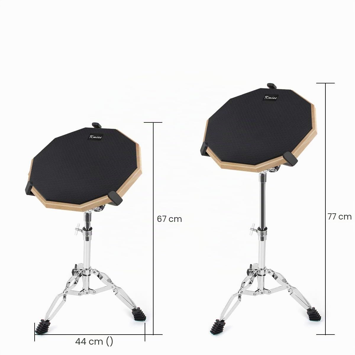 Kmise Schlagzeug-Trainings-Set mit Snaredrumständer und Drumsticks, 30,5 cm, doppelseitig geräuschlos, mit Ständer und Drumsticks
