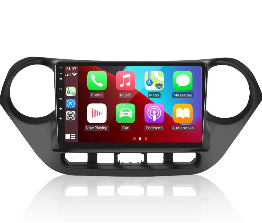 Android Car Stereo for Hyundai I10 2013-2019 4GB RAM With Wireless Apple CarPlay Android Auto,Fast Interface Quick Boot 9 ’’ Touchscreen GPS Radio with Navi WiFi FM RDS HiFi EQ SWC Backup Camera