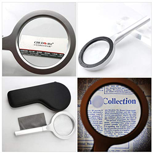 CLISPEED 12 Handheld Grande Lupa Lupa Com Luz LED Lupa Iluminada para A Degeneração Macular Idosos L