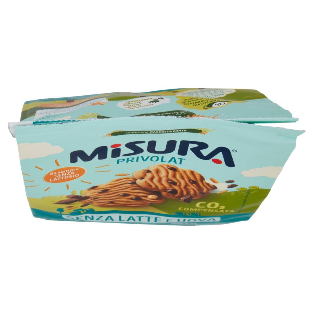 Misura Privolat Biscotti - 8 galletas sin leche ni huevos, con chispas de chocolate de 290 g + llavero Beni Culinari gratuito