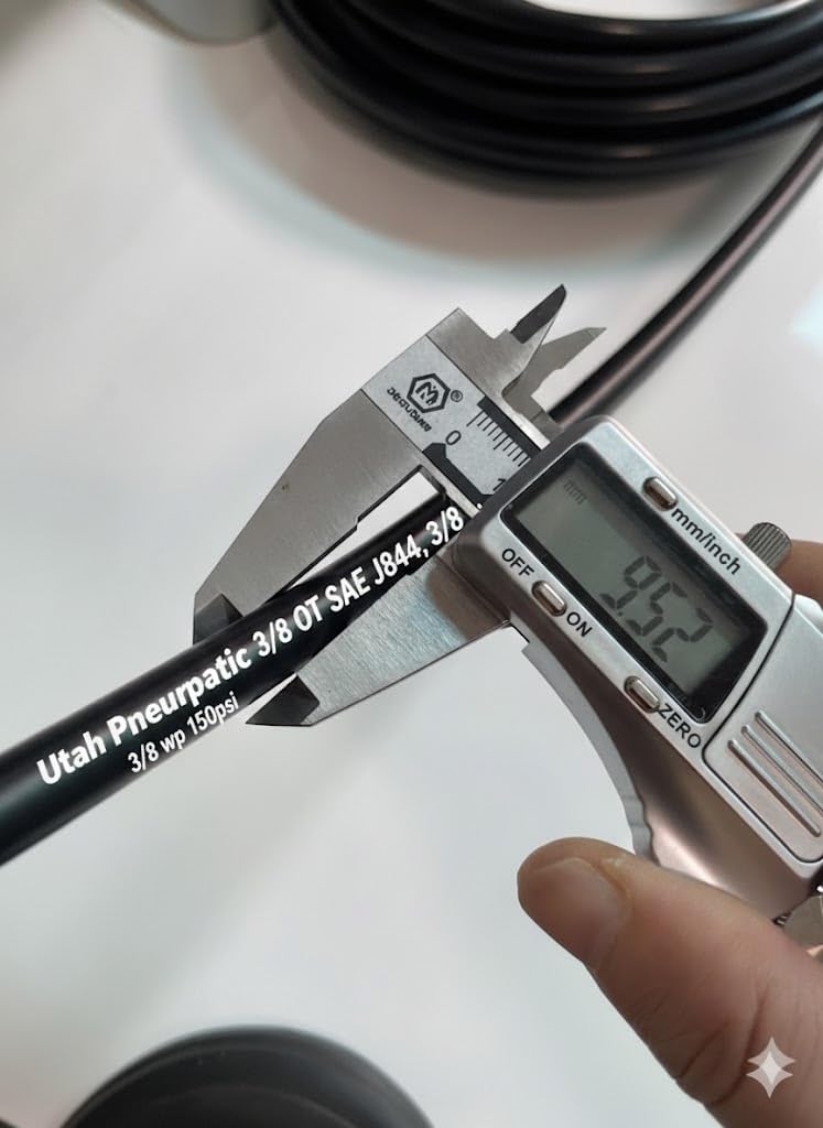 Utah - Manguera neumática de 10 metros, Latiguillo de Tubo de Aire de Nailon para Tubos de Aire o Transferencia de Fluidos (Tubo de Nailon 3/8)