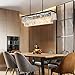 Yue Jia Luxury Contemporary Rectangular Island Crystal Chandelier Lighting Fixture for Dining Room L39" x W10" x H10"