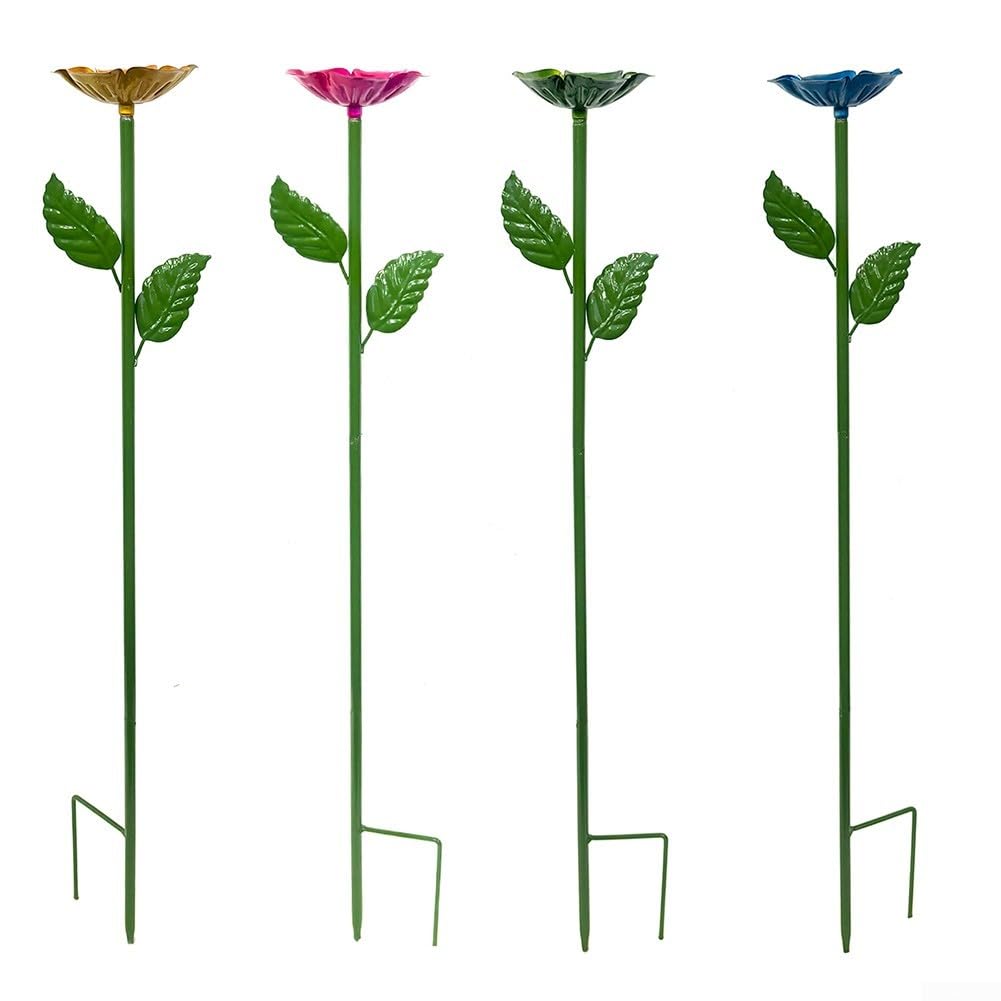 Paletti in metallo 61 cm per mangiatoie per fiori, decorazione da giardino resistente alla ruggine