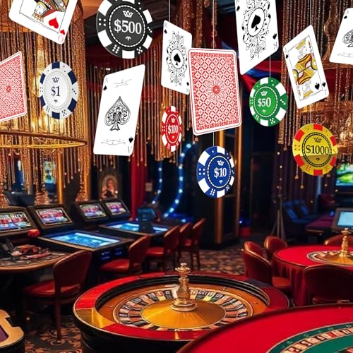 Jenaai Casino Party Hanging Decorations Casino Night Party Banners Poker