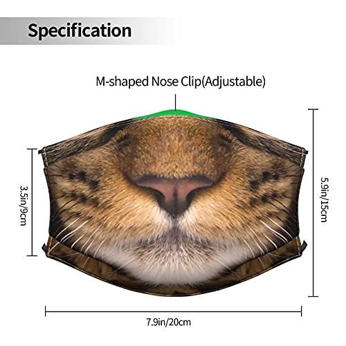 Wenyog Cute Cat Pout Face Mask Replaceable Filter Reusable Washable Anti Pollution Dustproof Funny Mask Balaclavas Brown One Size #TOP2