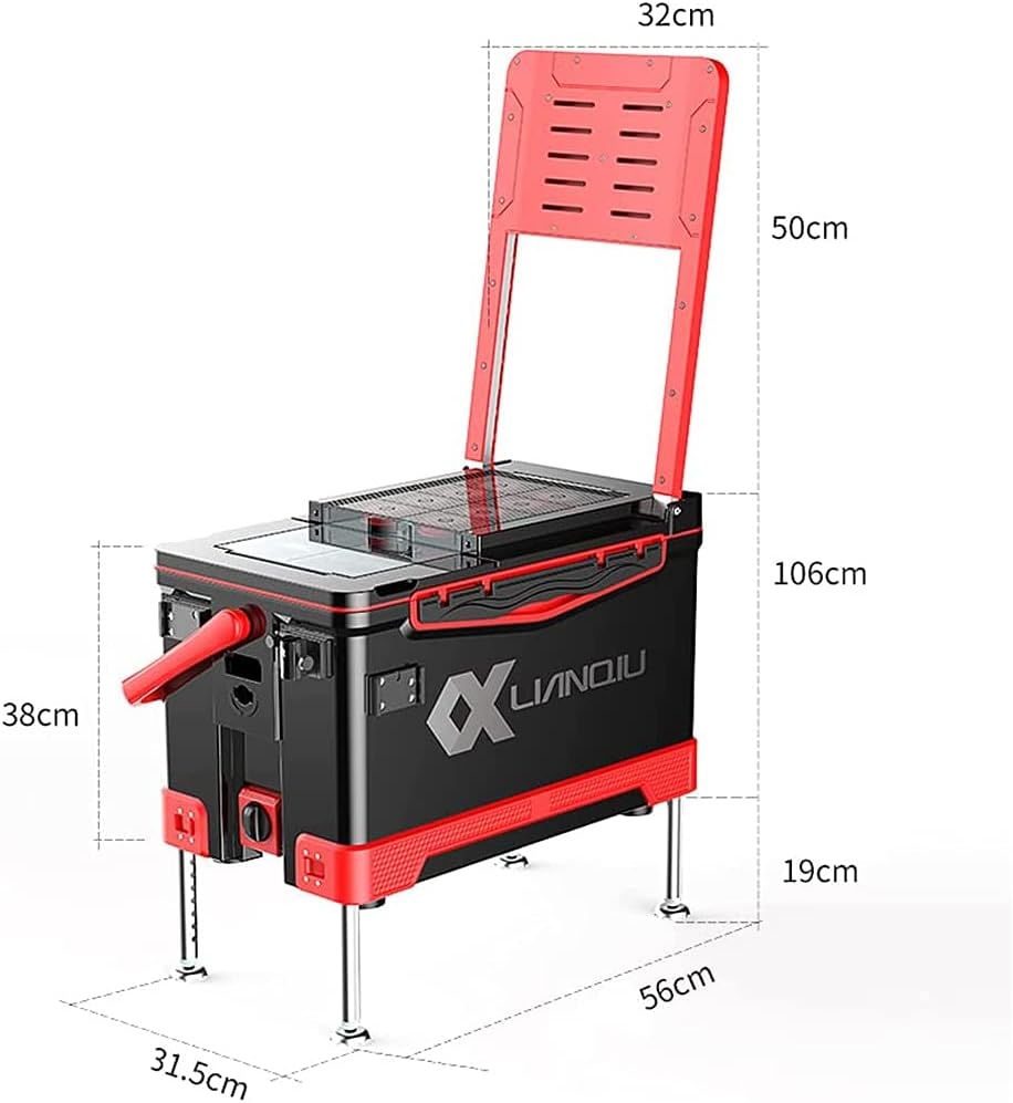 Fishing Tackle Box no Need to Install Ultra-Light Fishing Box Multi-Function Fishing Box can sit on Fishing Tackle and Equipment Red