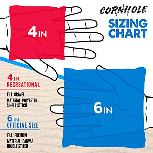 Franklin Sports Replacement Cornhole Bean Bags - Red + Blue Bean Bag Toss Bags - Includes (8) Bean Bags - (4) Red + (4) Blue Cornhole Bean Bag Replacements (3.5" x 3.5"), 8 Count (Pack of 1)