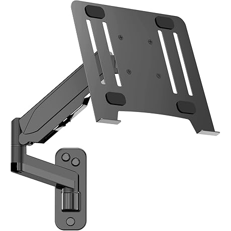 Gas Spring Laptop Wall Mount Arm: Premium 2-in-1 Wall-Mounted Laptop Stand with Tray