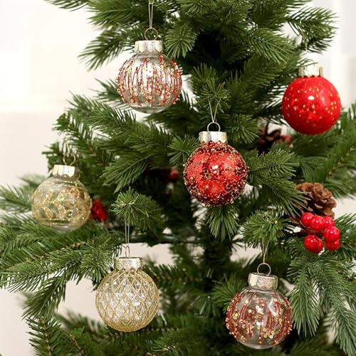 Boules de Noël incassables : lot de 25 suspensions durables de qualité supérieure