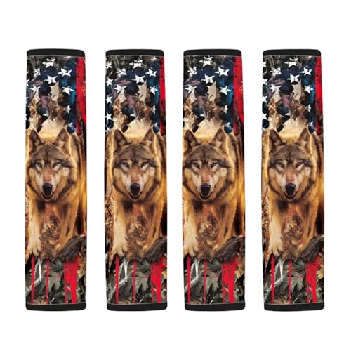 Image of AFPANQZ Wolf Branch Car Seat Belt Pads Covers Harness Vehicle for Adults Kids 1 Pair /Set Safety Seatbelt Cushion Pads Kit Shoulder Straps Pads for Bags