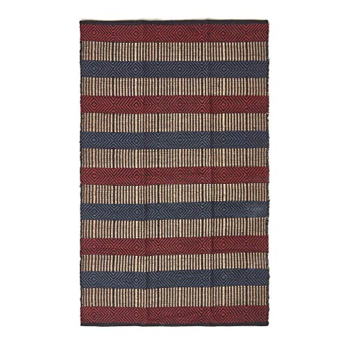 HOMESCAPES Medium Modern Jute Rug Red - Image 2