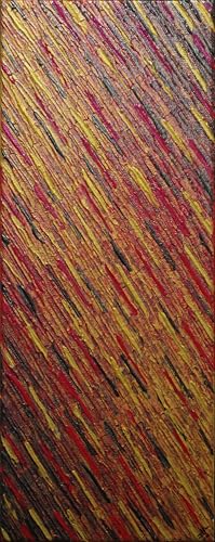 Art abstrait couteau doré 50x20 cm pour mur blanc terne