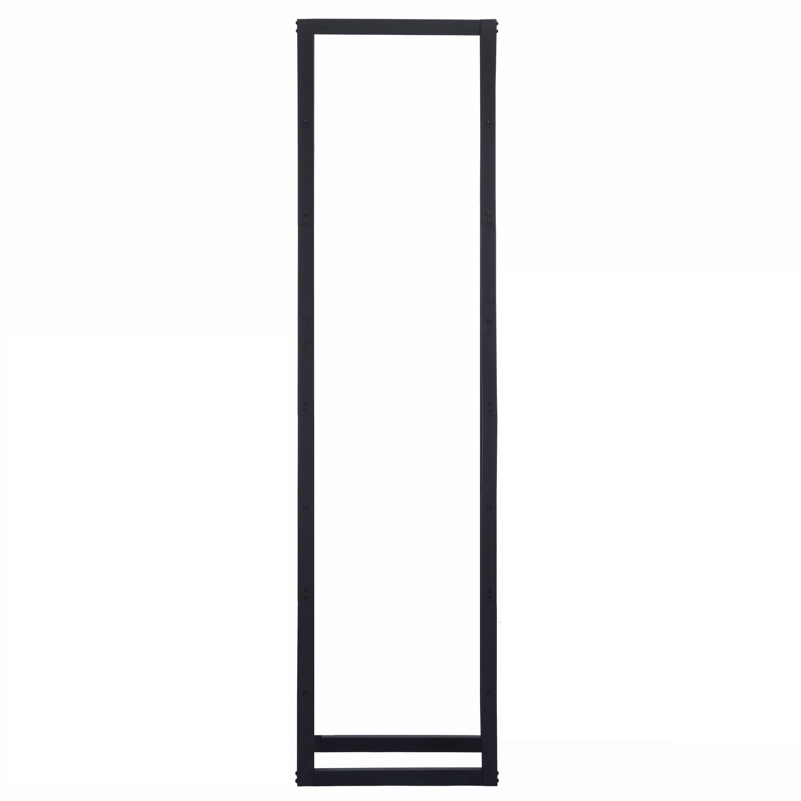 Kaminholzregal + Tragetasche - Innen & Außen - Feuerholzregal - Kaminholzständer - Brennholzregal - Schwarz - Metall (50x25x196cm)