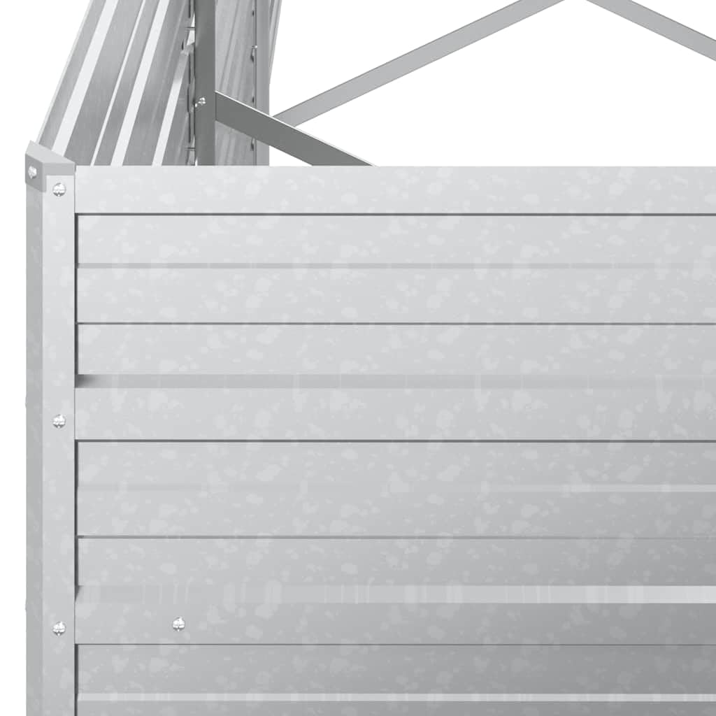 Jardín de 320 x 80 x 45 cm – robusto bancal de acero galvanizado en plata – Gran bancal elevado para jardín, balcón y terraza – perfecto para verduras, hierbas y flores