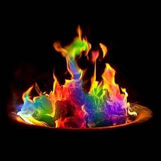 Pack of 2 Colourful Fire Powder, Coloured Fire Powder Magic Fire Salt Packets for Colourful Fire Flame Dyeing Campfire Party Accessories Creates Vibrant Colourful Fire for Wood Fire in Fireplace or