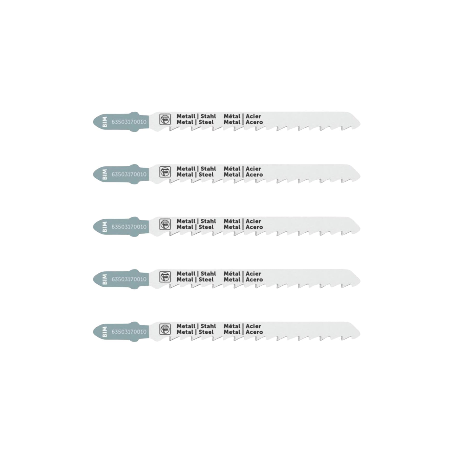 FEIN Jigsaw blade F-IRON Jig 26 AS for metal BIM 75 T3 MS SC. For sheet metal and metal, stainless steel, INOX, sheet steel. PU=5 pcs.