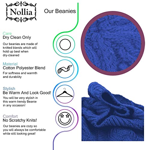 Image of Nollia Soft Knit Solid Color Beanie, Chic, and Lightweight Crochet Knitted Style Beanie Hat for Women, One Size Slouchy Hat