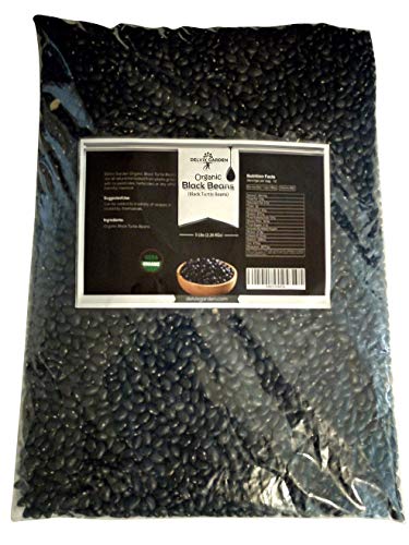 Organic Black Beans Dry Bulk 5 lbs, Fresh Black Turtle Beans, Non-GMO Bulk Black kidney Beans
