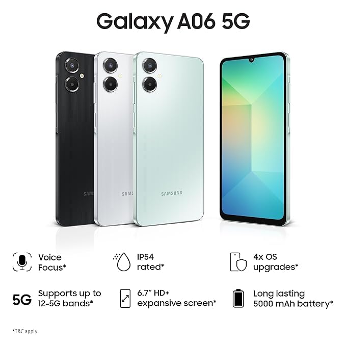 Image of Samsung Galaxy A06 5G (Gray, 4GB RAM, 64GB Storage) with Other Offers