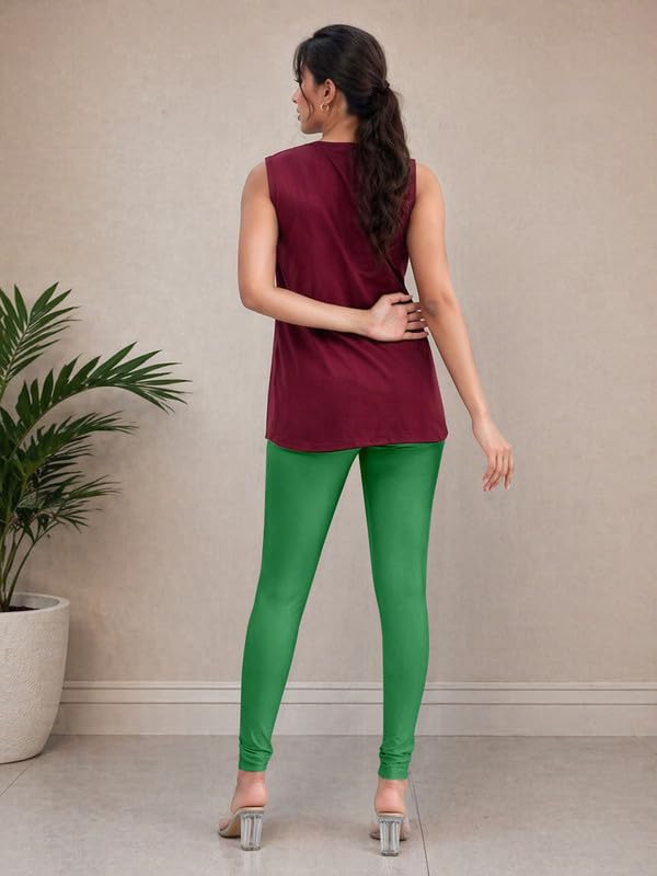 Image of TRENDMALLS Women's Microfiber Elastane Stretch Soft Churidar Length Leggings with Ultrasoft Waistband