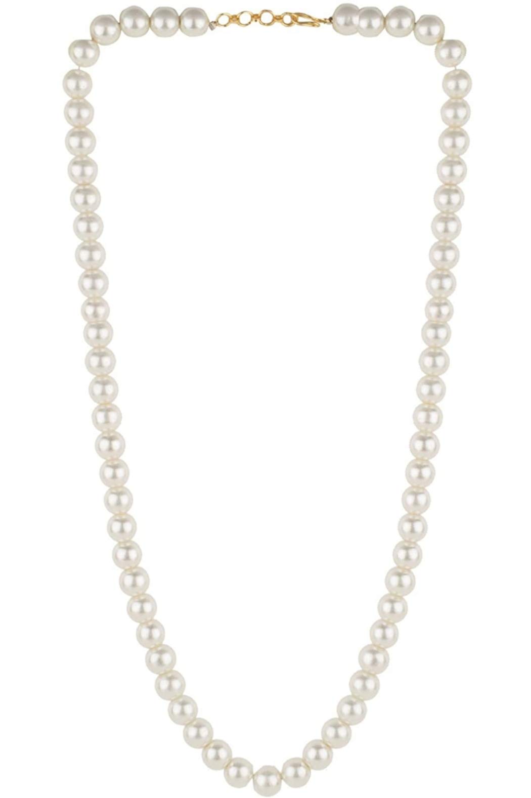 MANBHAR GEMS - Semi Precious White Pearl 6 mm Beads 1 Layer 16 Inch Necklace Beaded Strand Statement Round Smooth White Colour Mala For Girl and Women Fashion Jewellery (B08SWLHG5C) Amazon Price History, Amazon Price Tracker