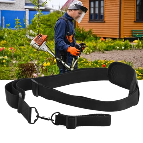 Imbracatura per Decespugliatore, Universale Tracolla Decespugliatore, Nero Cinghia Decespugliatore Singola, Cintura per Tosaerba Nylon, Regolabili per Cintura Imbracatura Potatore