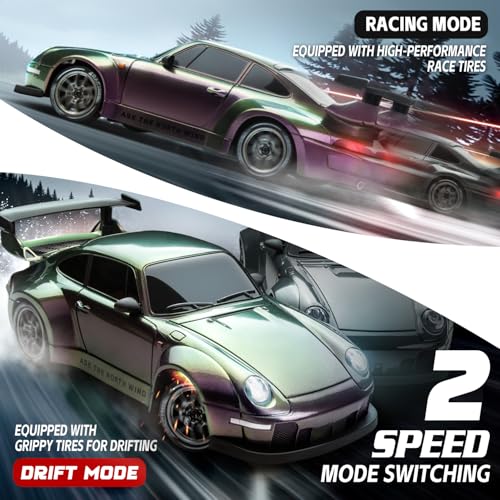 Image of RC Drift Car 1 /24 4WD Gradient Remote Control Drift Car Vehicle | 20KM /H Low /High Speed Widebody RC Cars Extra Racing Tires, Vehicle for Beginners Indoor Outdoor Play