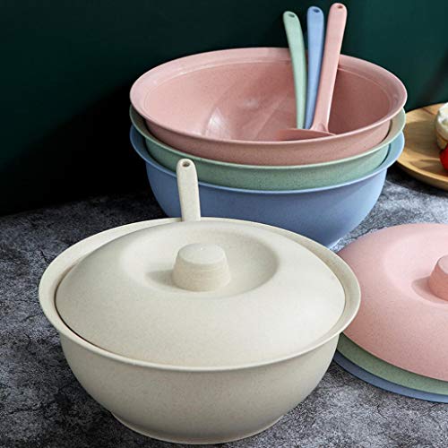 F Fityle Conjunto de Talheres de Palha de Trigo Saudável para Doméstico Pote de Sopa Resistente Ao C