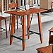 Glownary Industrial Rustic Bar Height Table Base, Mahogany Wood and Steel Trestle Design, 36.75 x 28.25 x 40.75 Inches, 300 lb Capacity, Brown