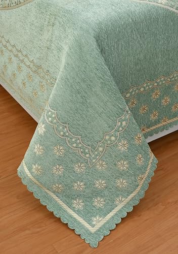 Image of Luxury Velvet Bedsheet - King Size Luxury Bed Sheet - Ultra Soft, Cozy & Warm Bedding for Bedroom - Hypoallergenic & Elegant Velvet Texture (Crystal 01 Pista 100X100, Velvet Bedsheet)