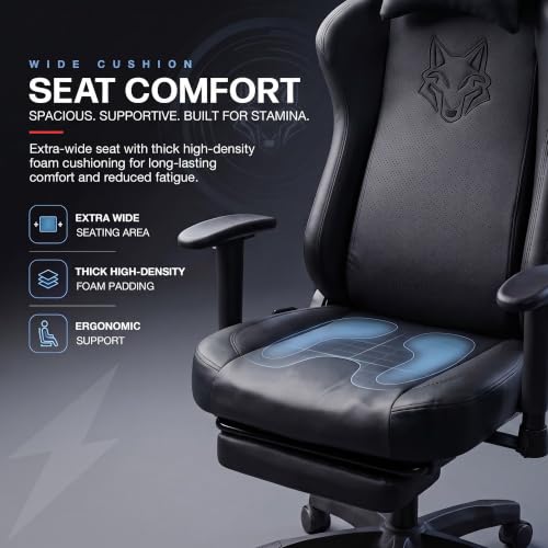 Image of DROGO Alpha-X Ergonomic Gaming Chair with Footrest | Premium PU Leather with 135 Recline | 2D Padded Armrests | Computer Chair for Study | Office Chairs for Work from Home with Neck Support (Black)