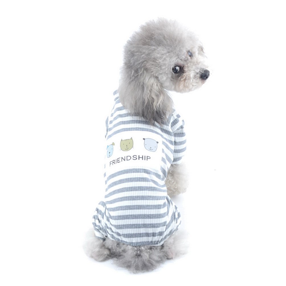 Pigiama per cane cotone a strisce Tutina cuccioli piccola taglia Abbigliamento cane