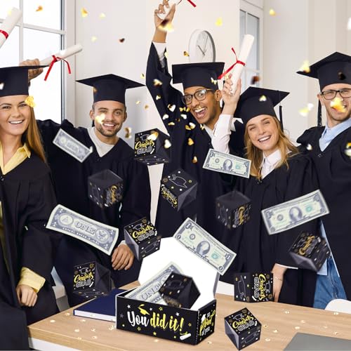 Pasimy 13 Pcs Graduation Explosion Gift Box for Money Big Graduation Money Box Congrats Grad Bouncing Gift Box DIY Pop out Gift Box for College High School Class of 2024 Graduation Gift Party Supplies - Thumbnail 7