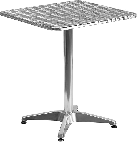 Miniatura 7 de Cuadrado de 23.5" para interiores y exteriores juego de mesa de aluminio con 2café Oscuro sillas de ratán