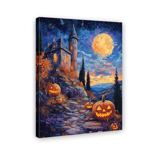 Toile murale d'Halloween grand format sans cadre pour fêtes de saison