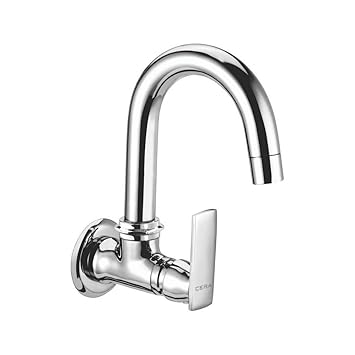 Cera Titanium F1003251 Stainless Steel Single Lever Sink Cock (Silver)