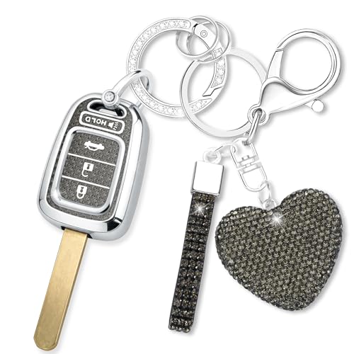 Coque de clé Honda 4 boutons diamant cœur pour protection et style chic