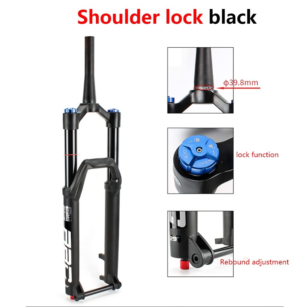 Widelec z zawieszeniem pneumatycznym MTB 27,5/29 cala rower górski przednie widelce podróżne 140 mm oś przelotowa 110 x 15 mm wzmocnienie 1-1/2 cala stożkowe ręczne blokady tłumienie odbicia