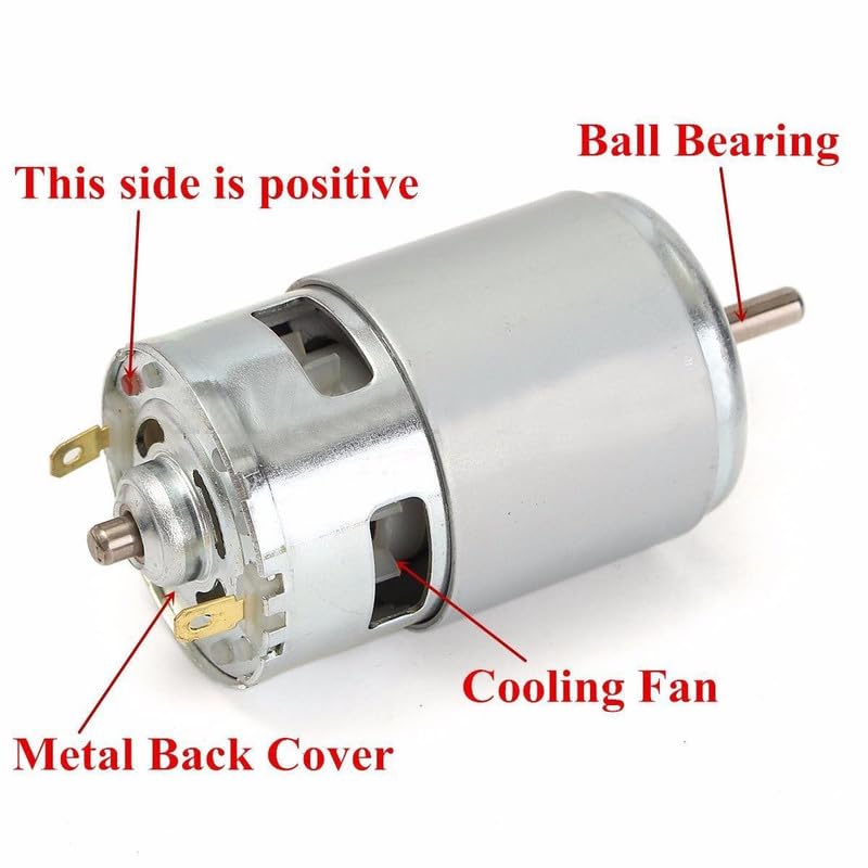 Image of ERH India Large Torque 12V DC 775 Motor Ball Bearing 21000RPM High Speed for Mini Drill Machine, Fan, DIY Electronic Projects