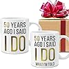 Dnuiyses novelty 50 years ago mugs set anniversary wedding gifts for couple 50 years ago i said i do wedding anniversary mug 50th mug gifts for parent husband wife grandparent friend  urban country home decor