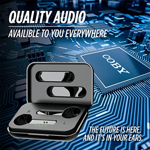 Coby True Wireless Earbuds, Noise Canceling Headphones Wireless Bluetooth Headphones With Autopair, Wireless Charging Case, Ipx6 Water Resistant, In Ear Wireless Ear Buds W/Noise-Canceling Mic,Black #TOP4